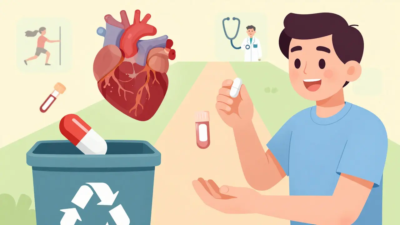 Patient replacing statin with alternative medication, symbolizing a safer path to heart health.